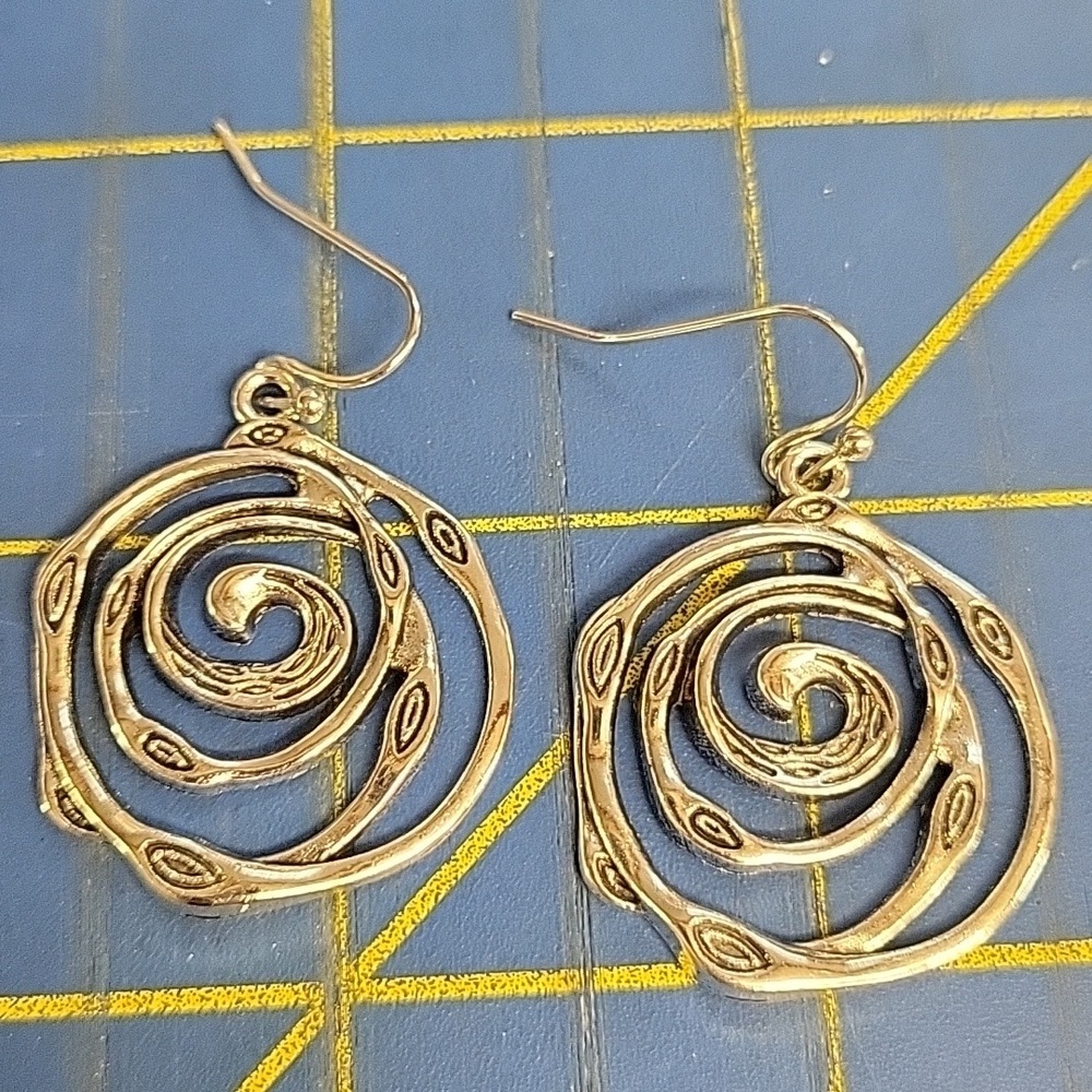 Spiral Silver Tone Earrings